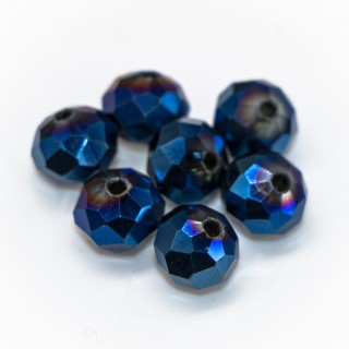 Бусины рондели 8*6мм, синий металлик